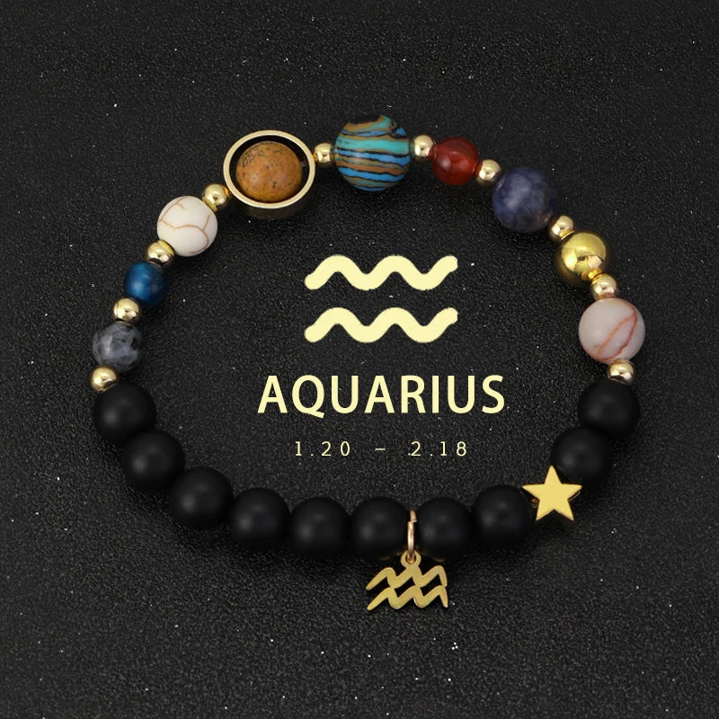 Planet & Zodiac Sign Crystal Bracelets