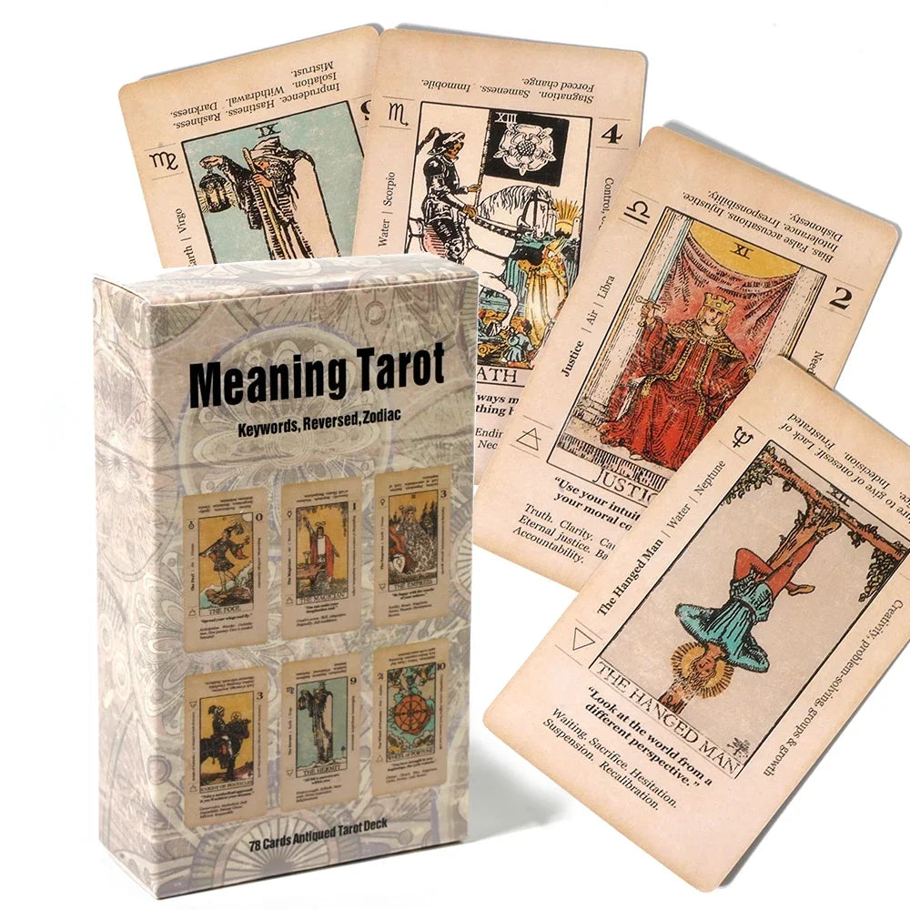 Antiqued Tarot Card Learning Deck 78 Cards