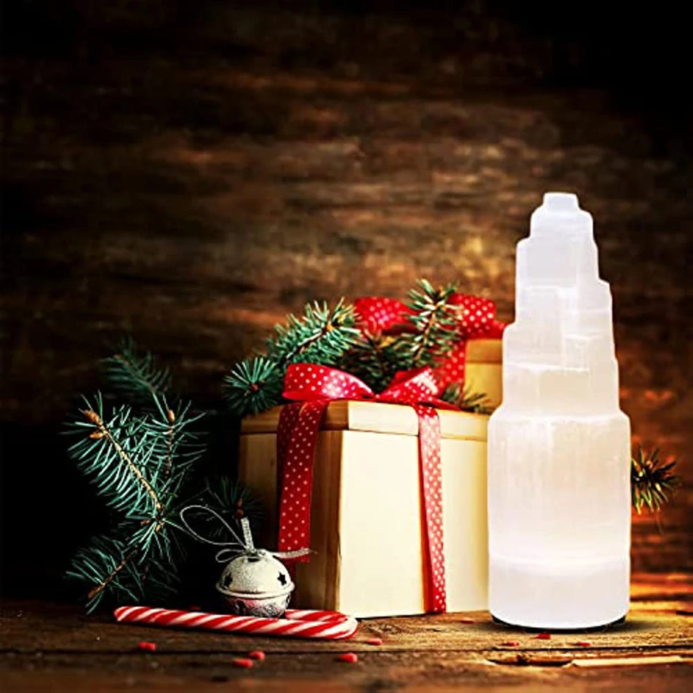 Selenite Crystal Skyscraper USB Tower