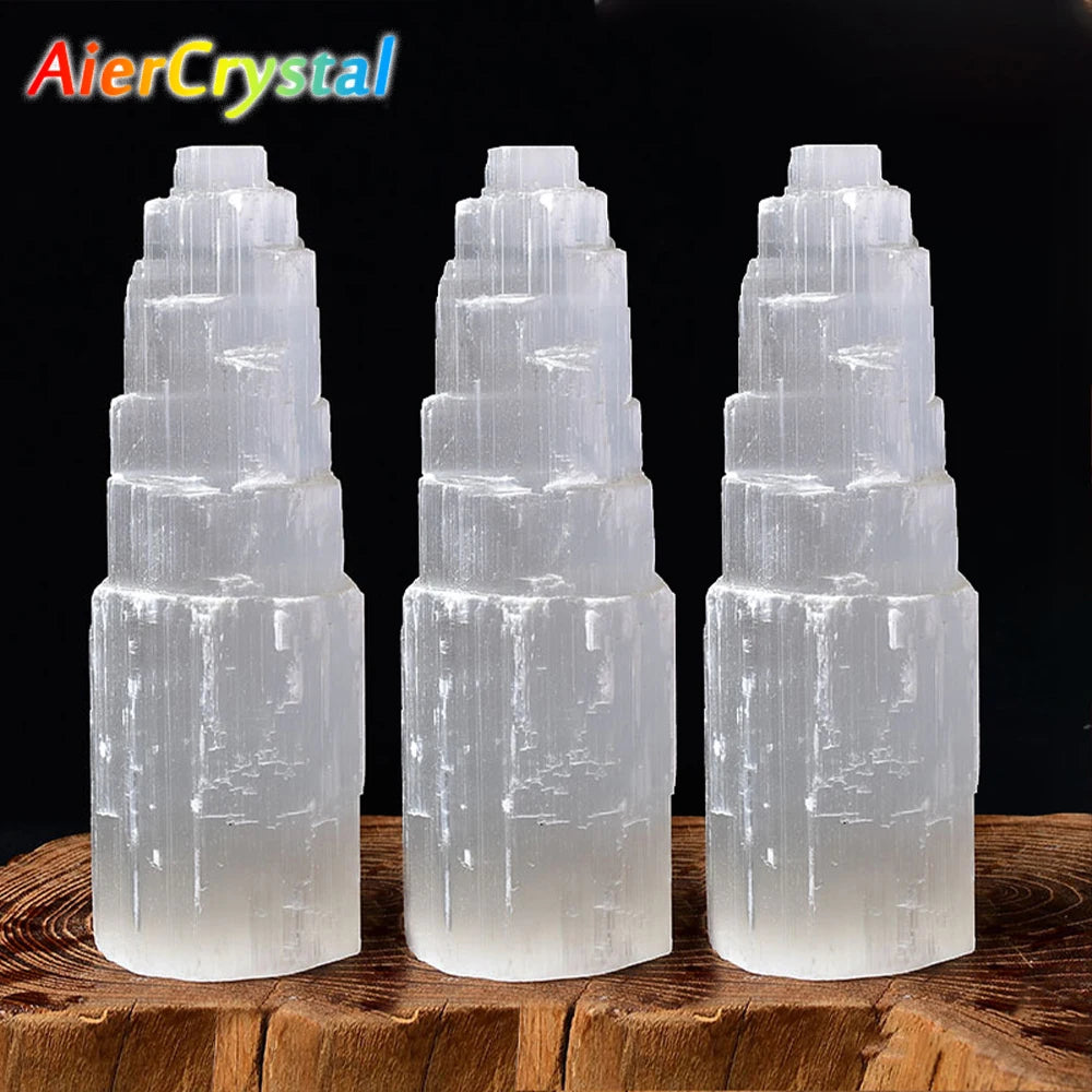Selenite Crystal Skyscraper USB Tower