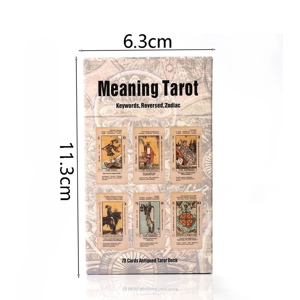 Antiqued Tarot Card Learning Deck 78 Cards