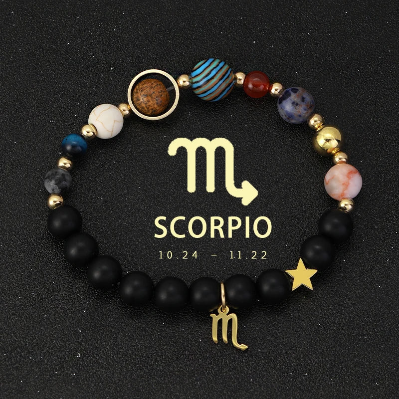 Planet & Zodiac Sign Crystal Bracelets