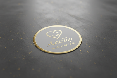 AuricTap Mood NFC sticker with heart icon